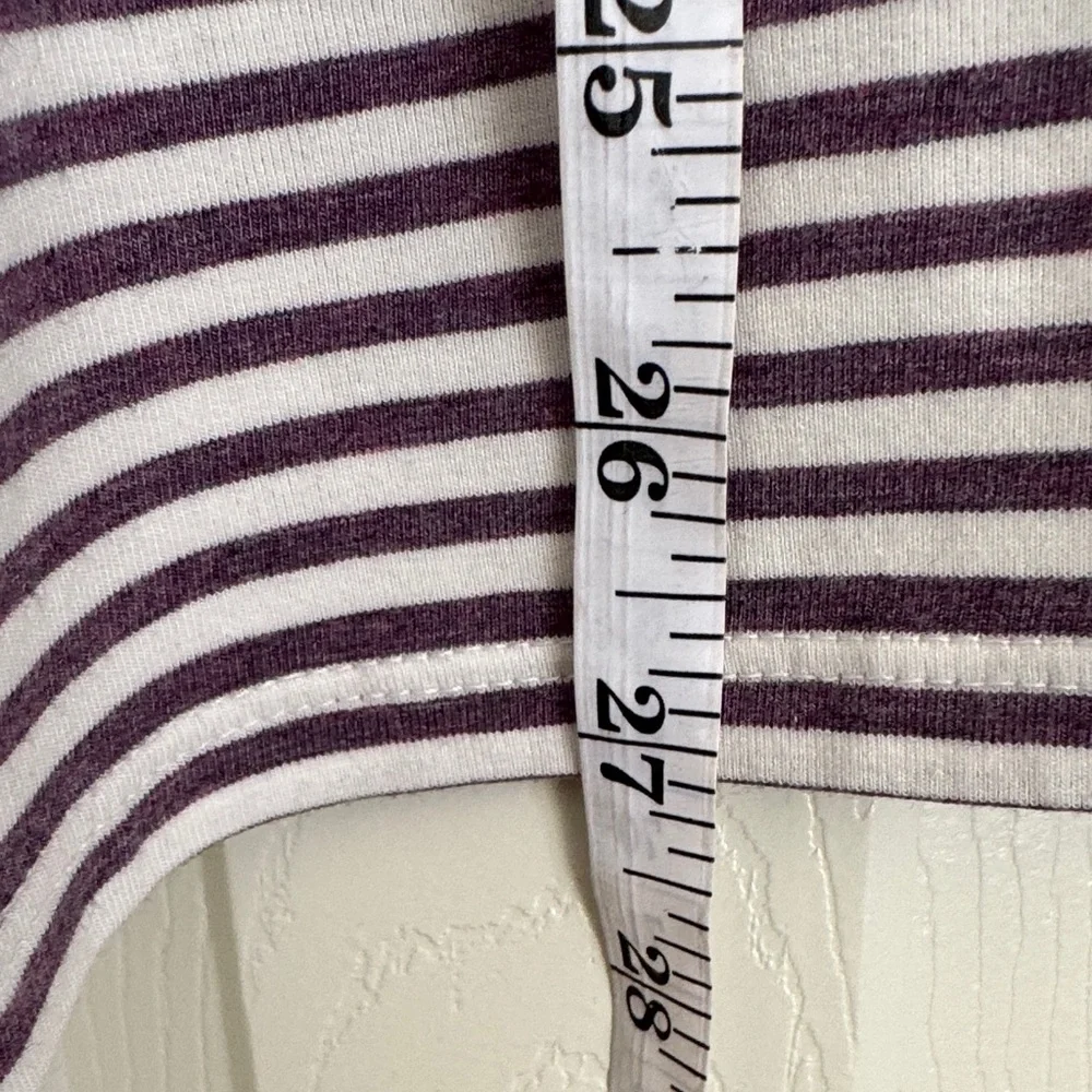 J.Jill Striped V-Neck Tee Violet Cream Pocket Stretch Knit Top - Size XL - NWT - Picture 3 of 7